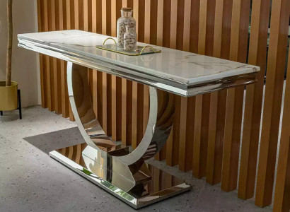 Silver Sideboard Consoles Table Luxury Table Silver Chrome 120x40cm